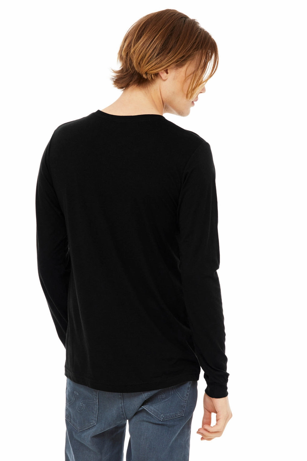Bella   Canvas Mens Long Sleeve Crewneck T-Shirt - Solid Dark Grey