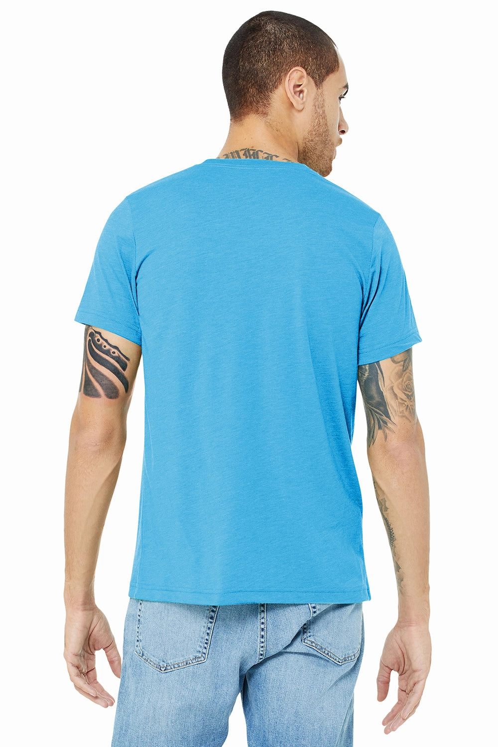 Bella   Canvas Mens Short Sleeve Crewneck T-Shirt - Aqua Blue