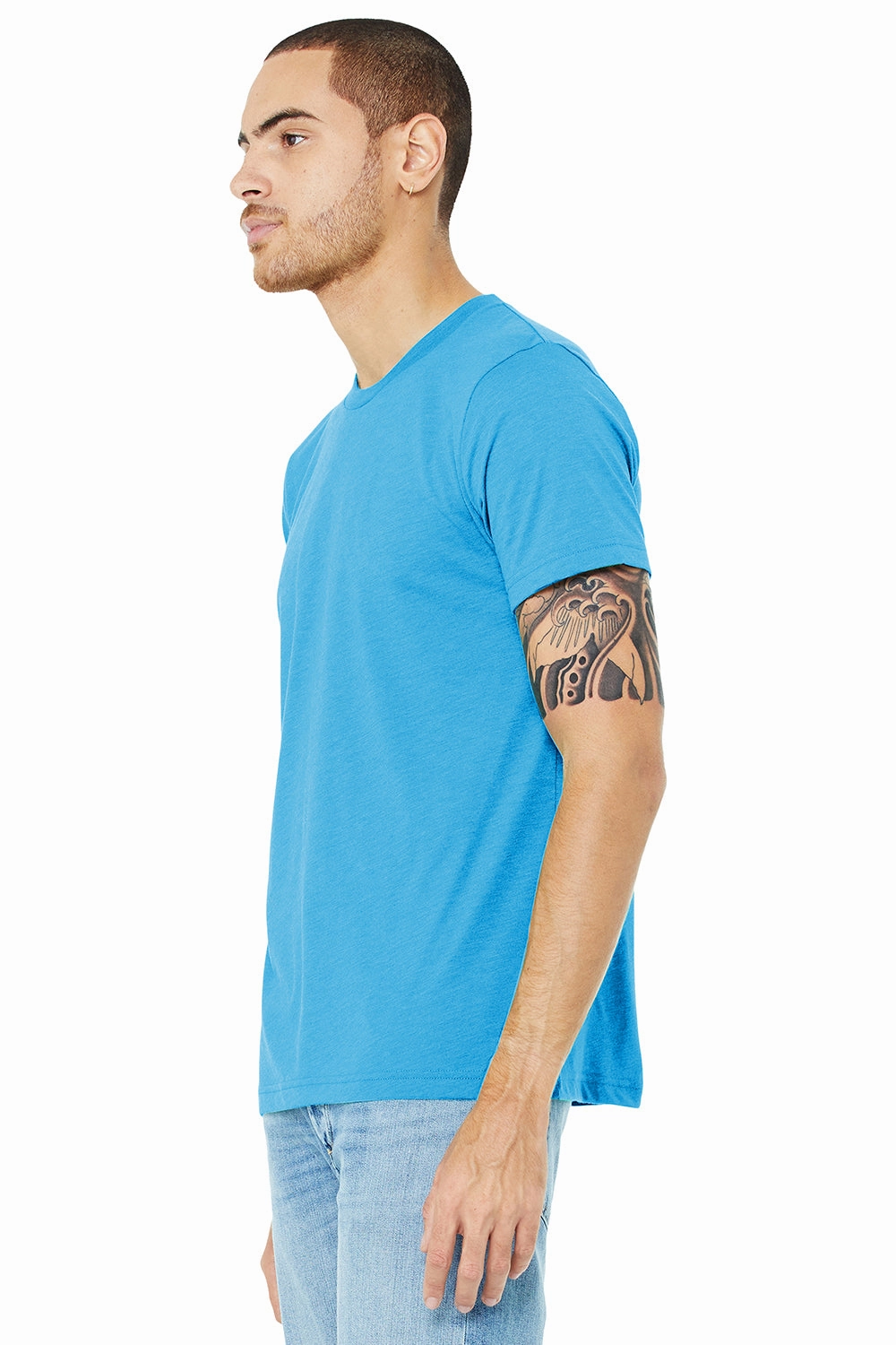 Bella   Canvas Mens Short Sleeve Crewneck T-Shirt - Aqua Blue