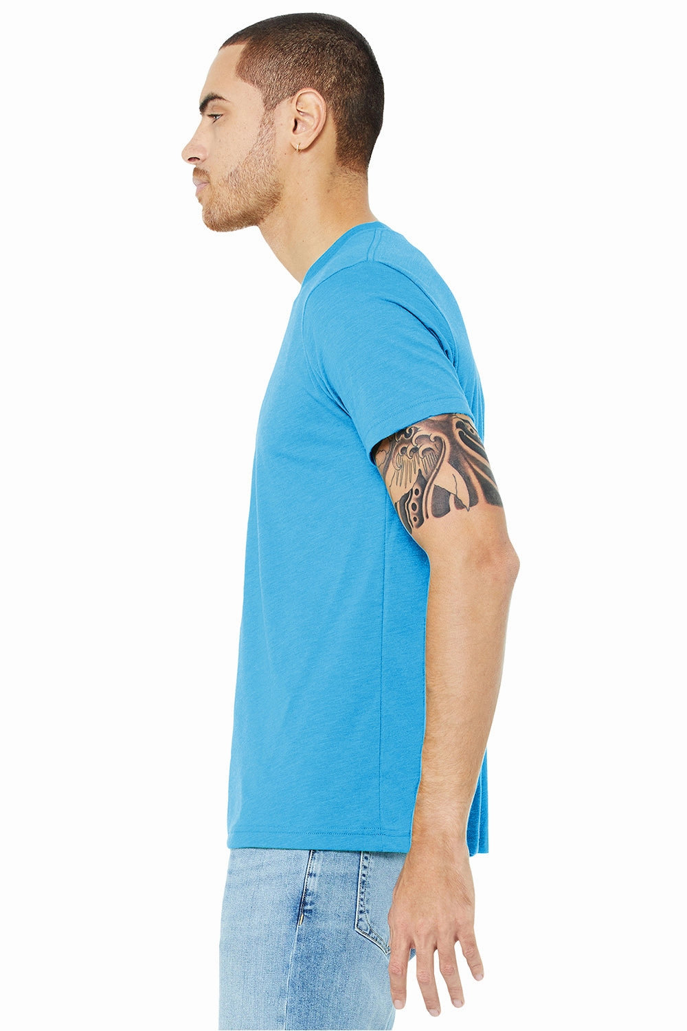 Bella   Canvas Mens Short Sleeve Crewneck T-Shirt - Aqua Blue