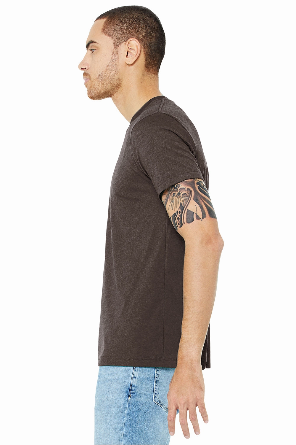 Bella   Canvas Mens Short Sleeve Crewneck T-Shirt - Brown