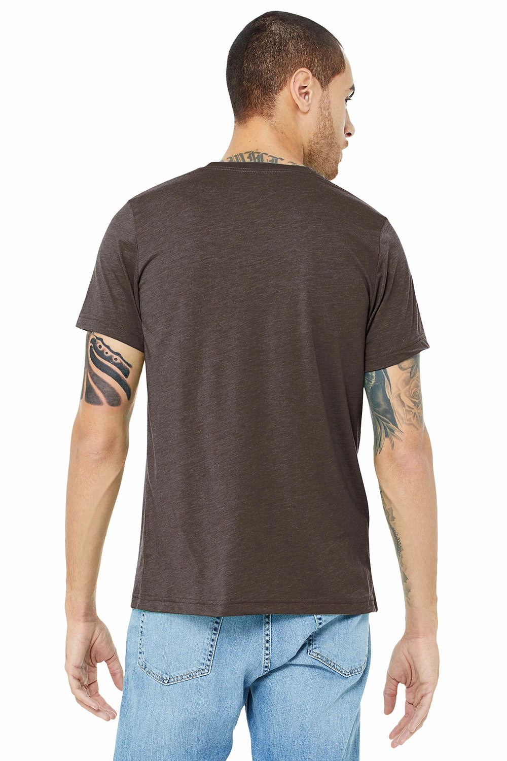 Bella   Canvas Mens Short Sleeve Crewneck T-Shirt - Brown