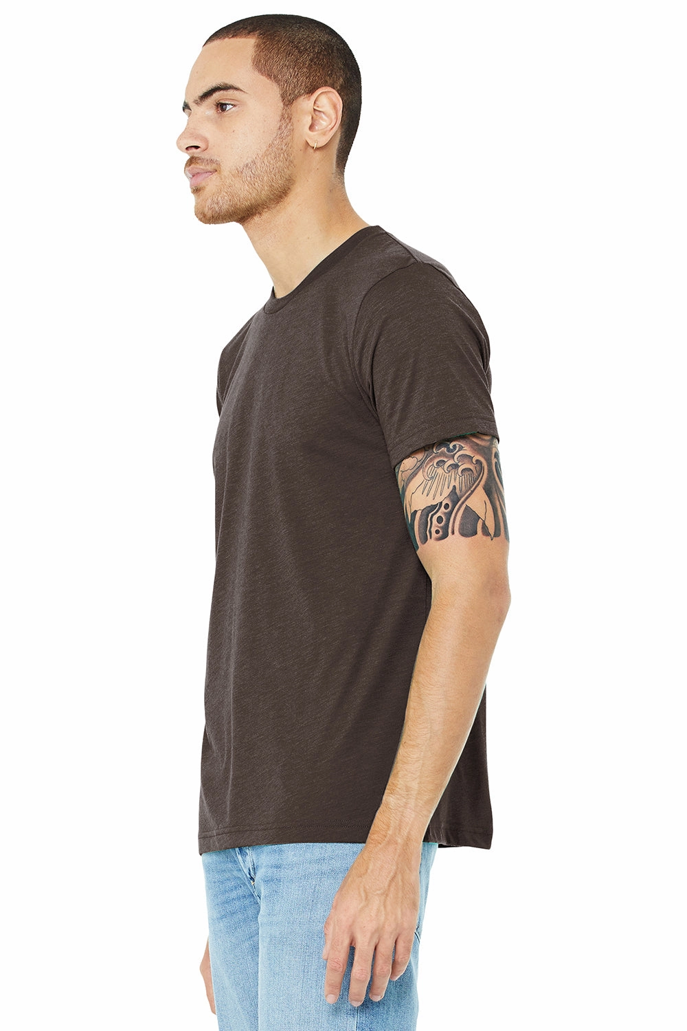 Bella   Canvas Mens Short Sleeve Crewneck T-Shirt - Brown