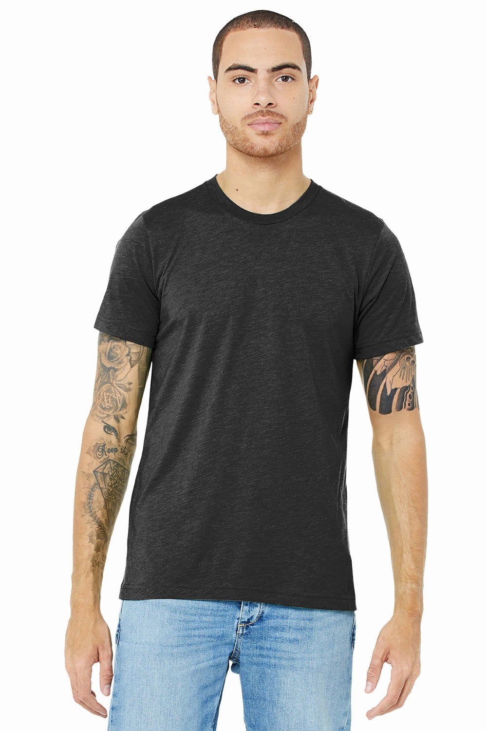 Bella   Canvas Mens Short Sleeve Crewneck T-Shirt - Charcoal Black