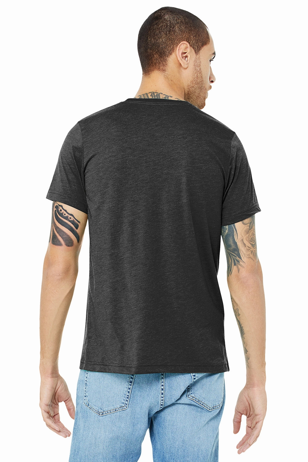Bella   Canvas Mens Short Sleeve Crewneck T-Shirt - Charcoal Black