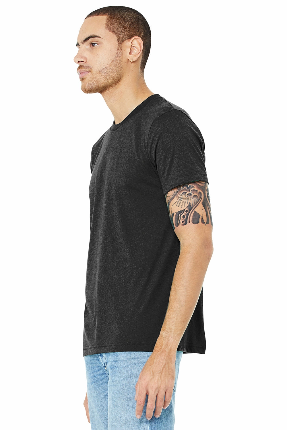 Bella   Canvas Mens Short Sleeve Crewneck T-Shirt - Charcoal Black