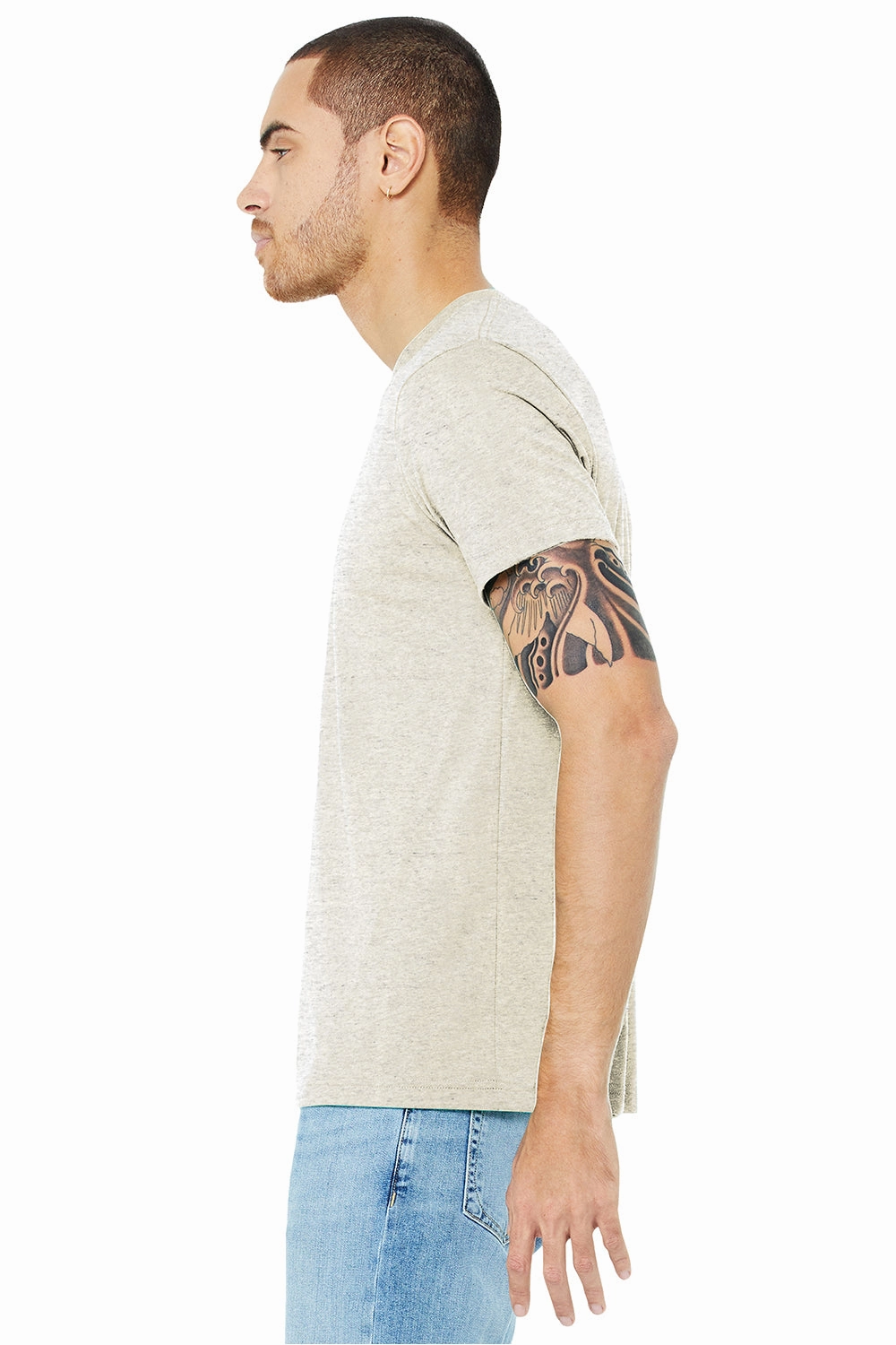 Bella   Canvas Mens Short Sleeve Crewneck T-Shirt - Oatmeal