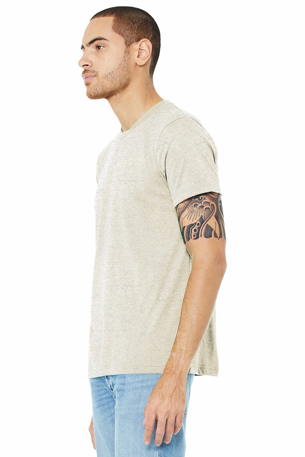 Bella   Canvas Mens Short Sleeve Crewneck T-Shirt - Oatmeal