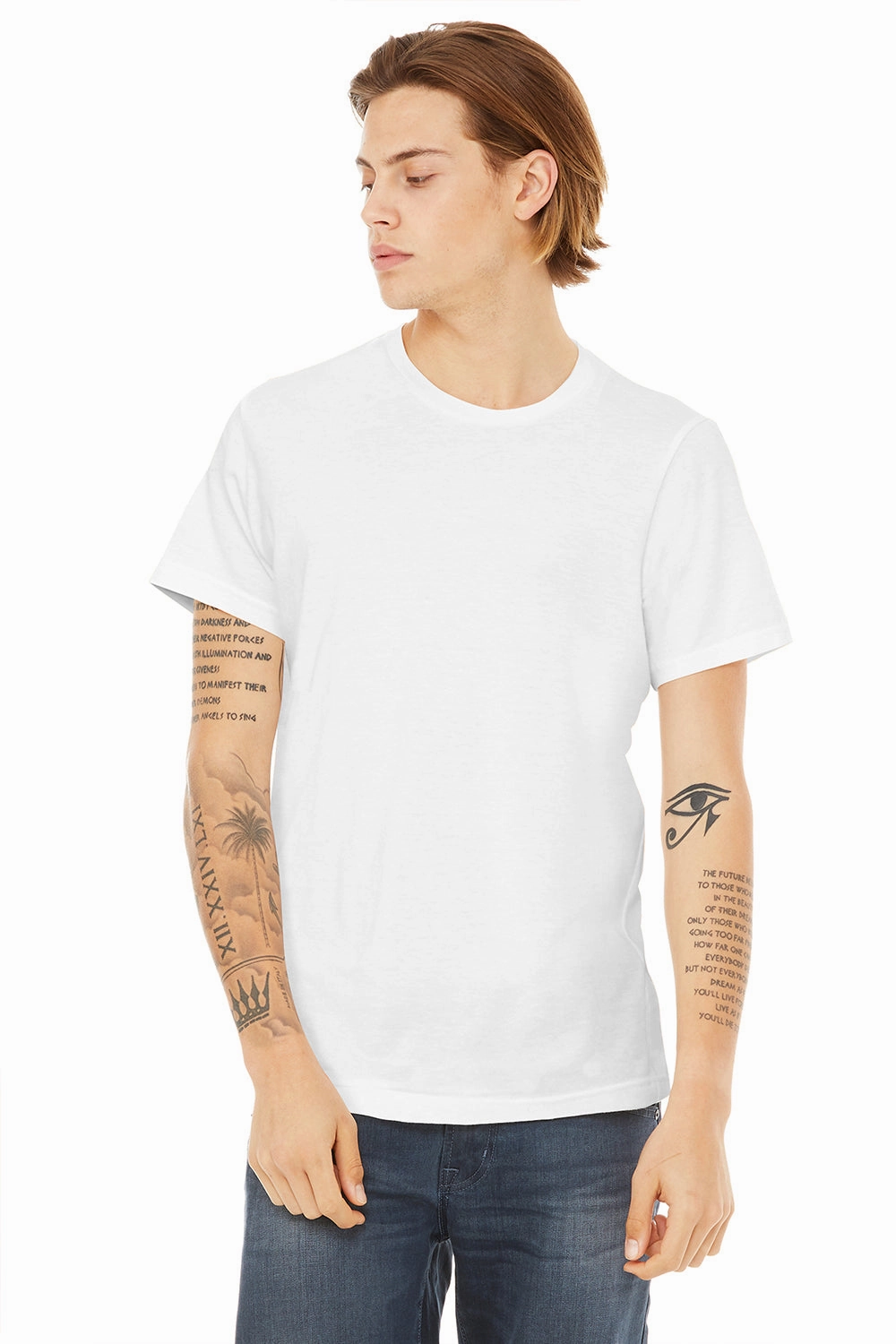 Bella   Canvas Mens Short Sleeve Crewneck T-Shirt - White
