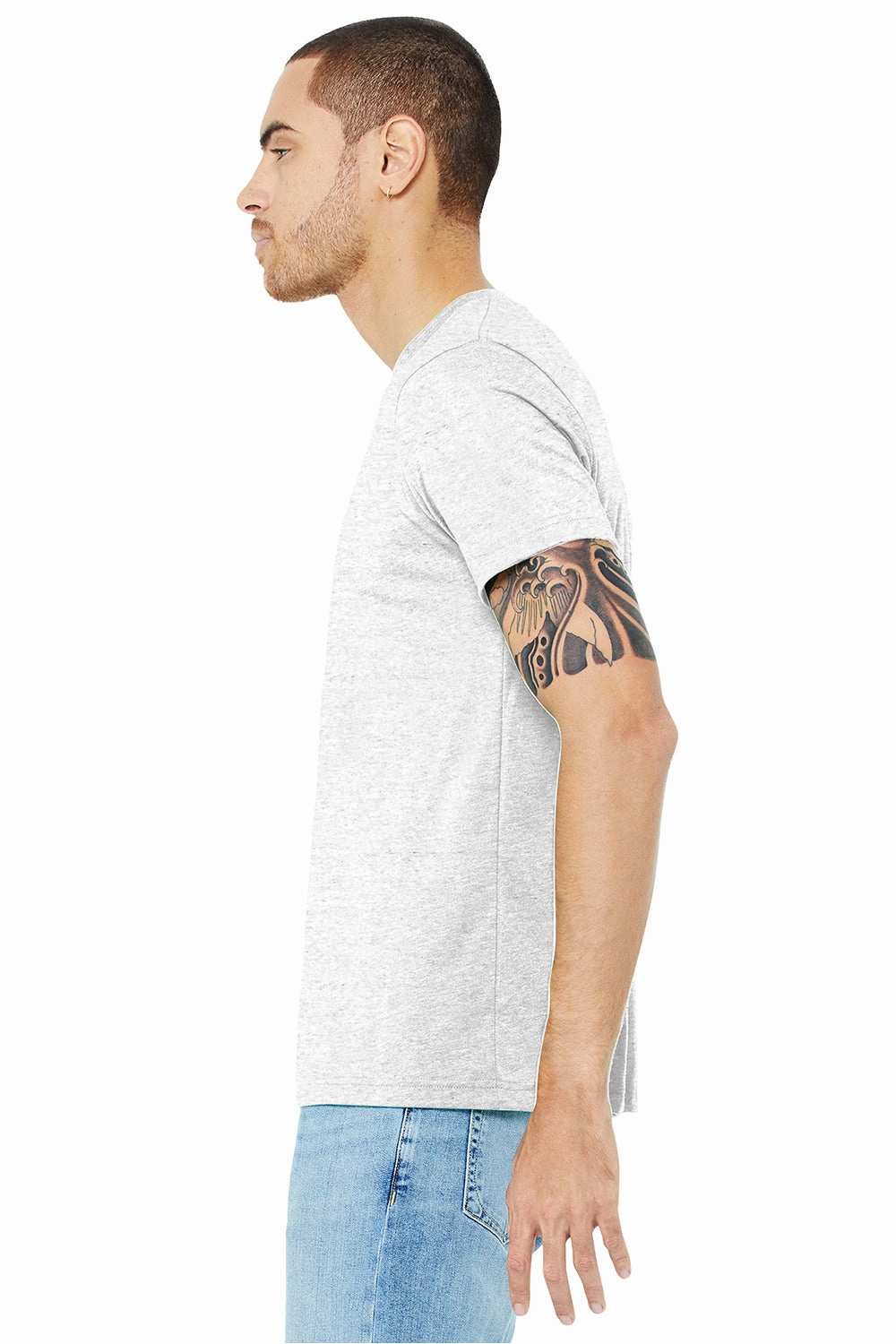 Bella   Canvas Mens Short Sleeve Crewneck T-Shirt - White Fleck
