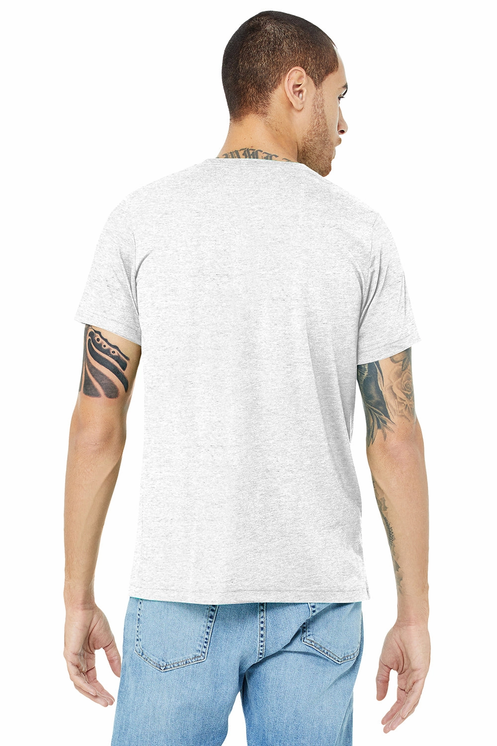 Bella   Canvas Mens Short Sleeve Crewneck T-Shirt - White Fleck