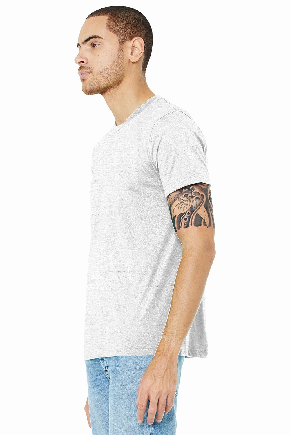 Bella   Canvas Mens Short Sleeve Crewneck T-Shirt - White Fleck