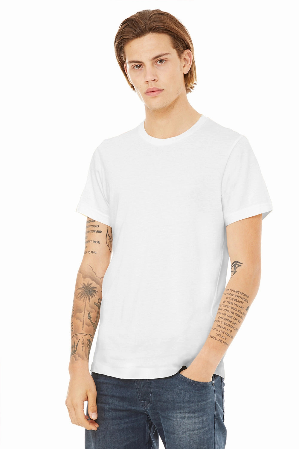 Bella   Canvas Mens Short Sleeve Crewneck T-Shirt - White