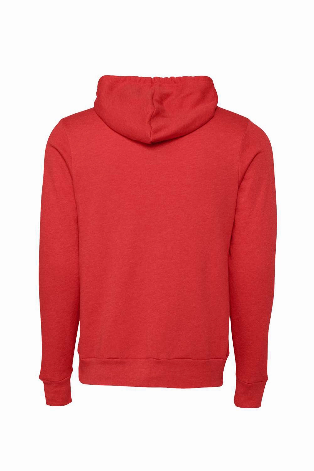 Bella   Canvas Mens Sponge Fleece Hooded Sweatshirt Hoodie w/ Pouch Pocket - Heather Red