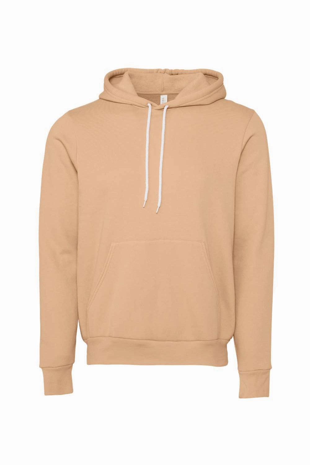 Bella   Canvas Mens Sponge Fleece Hooded Sweatshirt Hoodie w/ Pouch Pocket - Heather Sand Dune