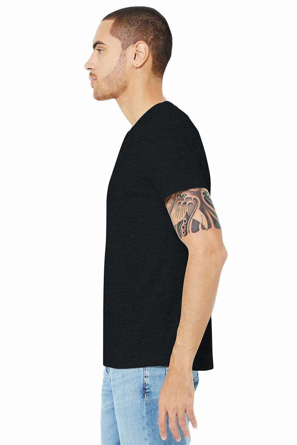 Bella   Canvas Mens USA Made Jersey Short Sleeve Crewneck T-Shirt - Heather Dark Grey