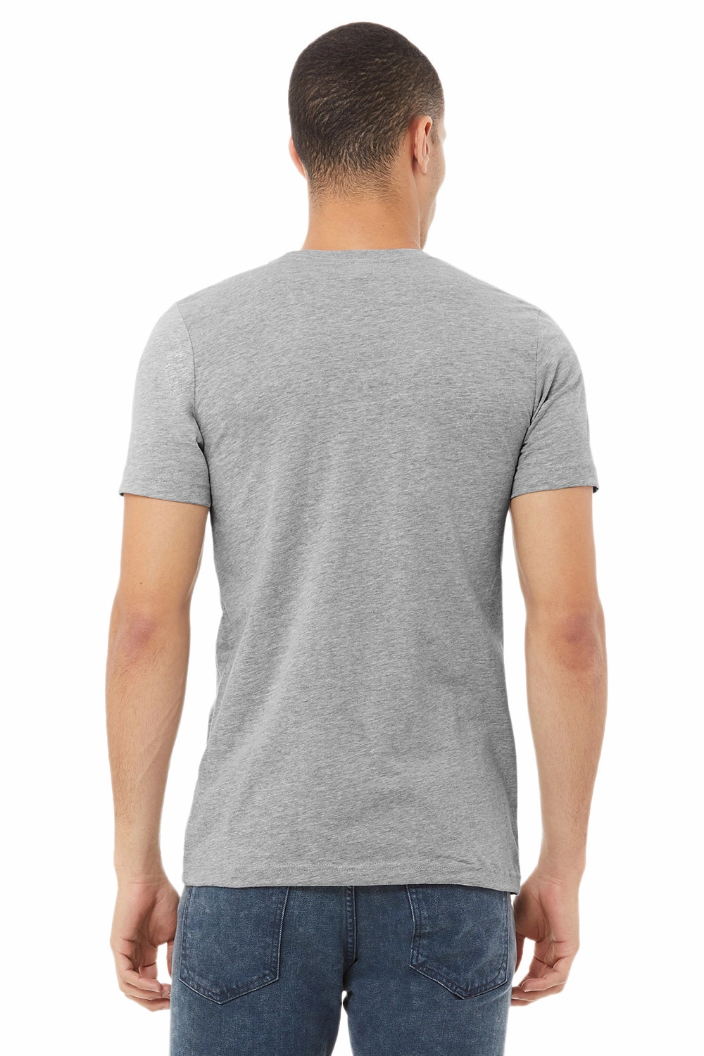 Bella   Canvas Mens USA Made Jersey Short Sleeve Crewneck T-Shirt - Heather Grey