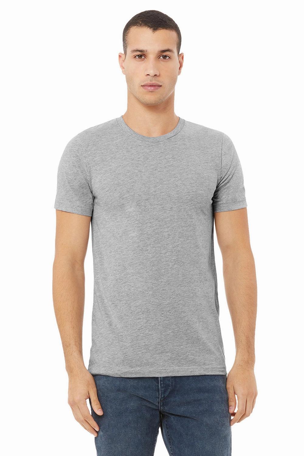 Bella   Canvas Mens USA Made Jersey Short Sleeve Crewneck T-Shirt - Heather Grey
