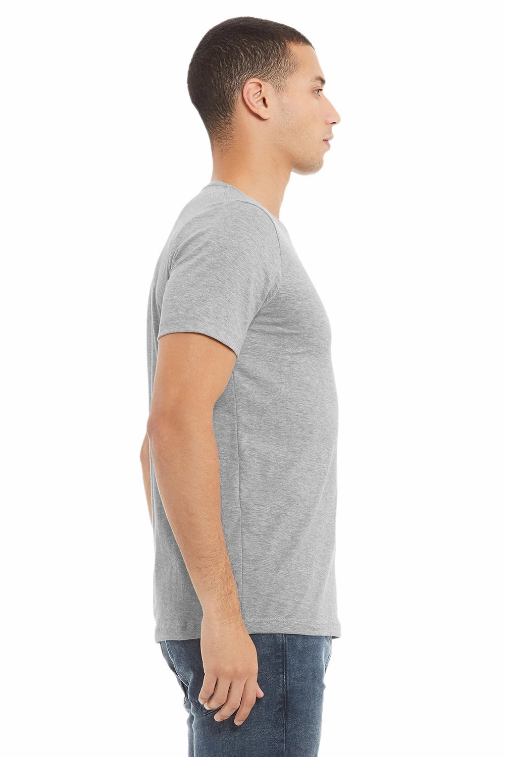 Bella   Canvas Mens USA Made Jersey Short Sleeve Crewneck T-Shirt - Heather Grey