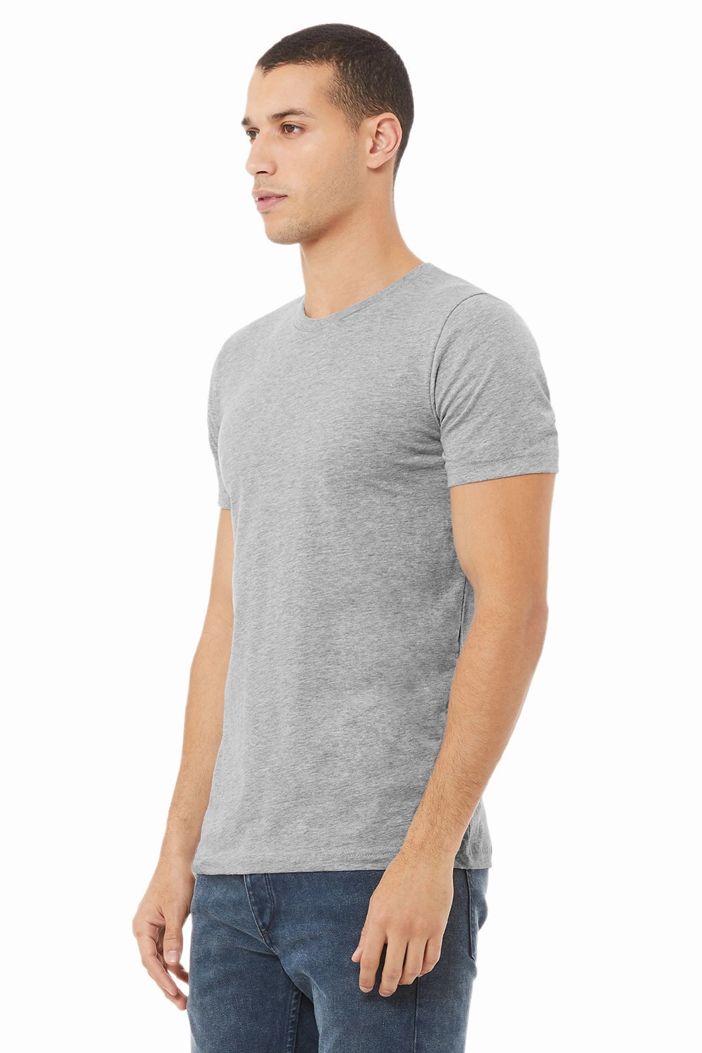 Bella   Canvas Mens USA Made Jersey Short Sleeve Crewneck T-Shirt - Heather Grey