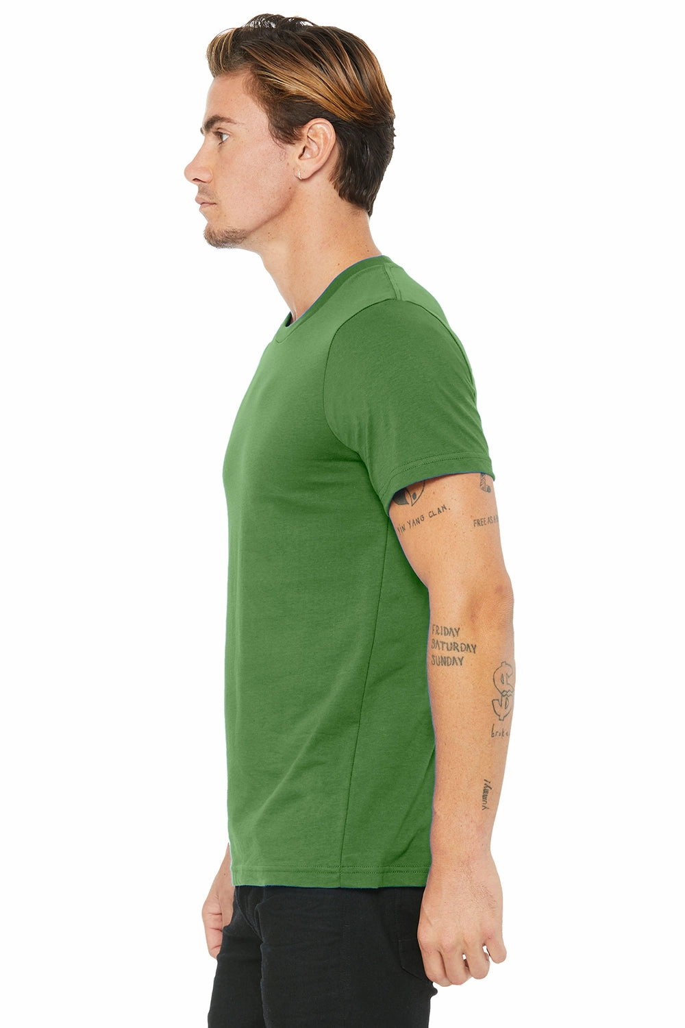 Bella   Canvas Mens USA Made Jersey Short Sleeve Crewneck T-Shirt - Leaf Green - Closeout