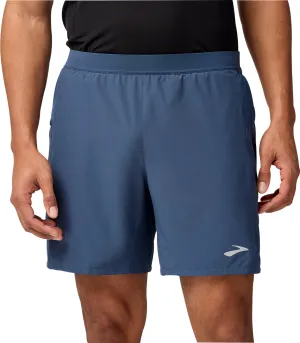 Brooks 7 Inch Journey 2 In 1 Mens Running Shorts - Blue men's shorts for summer activities and lounging