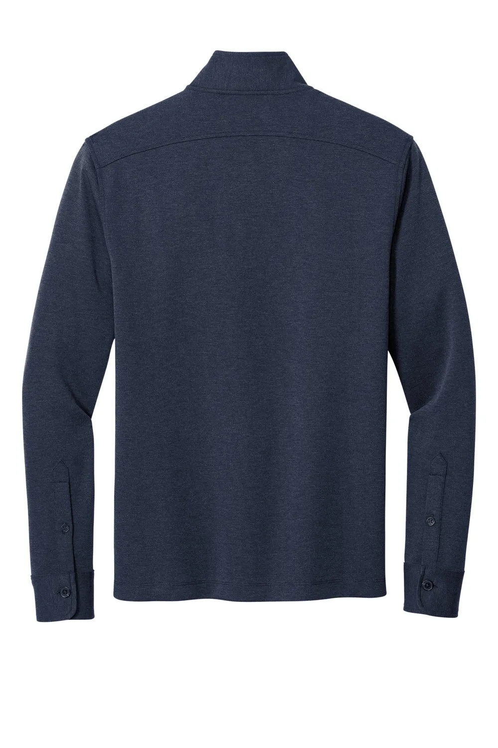 Brooks Brothers Mens 1/4 Button Down Sweatshirt - Heather Navy Blue