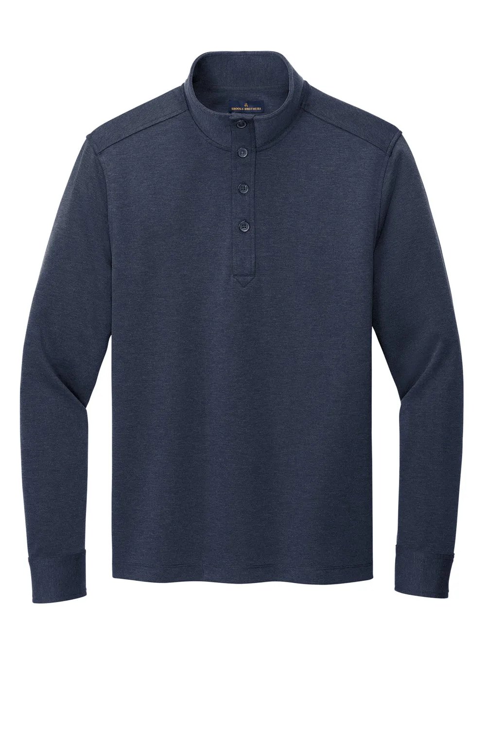 Brooks Brothers Mens 1/4 Button Down Sweatshirt - Heather Navy Blue