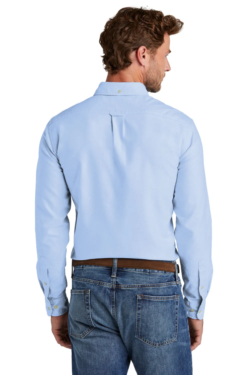 Brooks Brothers Mens Casual Oxford Long Sleeve Button Down Shirt w/ Pocket - Newport Blue