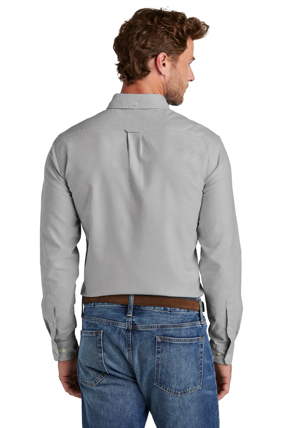 Brooks Brothers Mens Casual Oxford Long Sleeve Button Down Shirt w/ Pocket - Windsor Grey