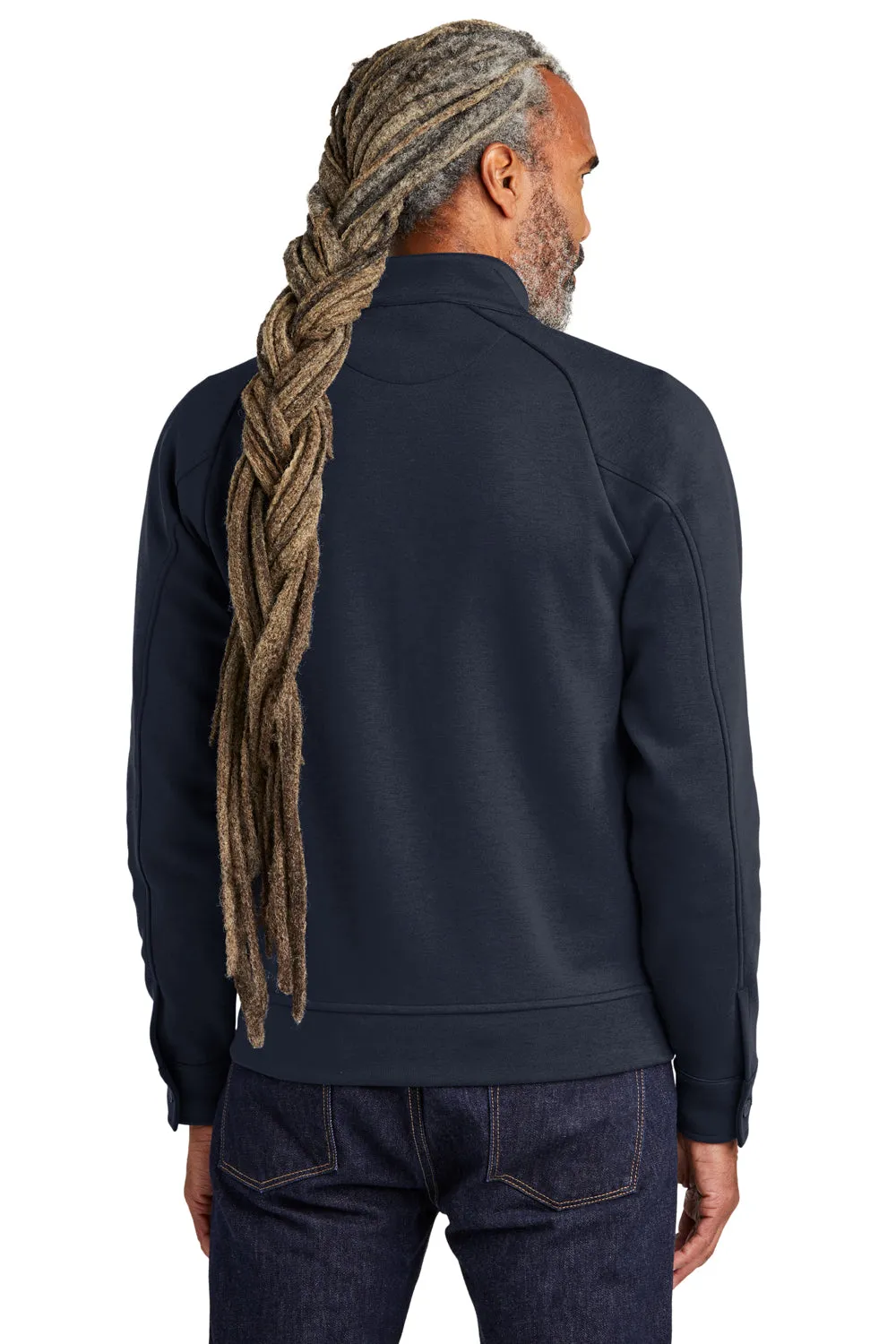 Brooks Brothers Mens Double Knit Full Zip Sweatshirt w/ Pockets - Night Navy Blue