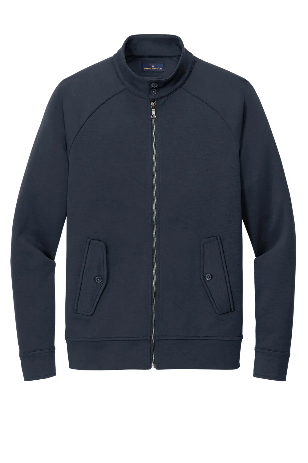 Brooks Brothers Mens Double Knit Full Zip Sweatshirt w/ Pockets - Night Navy Blue
