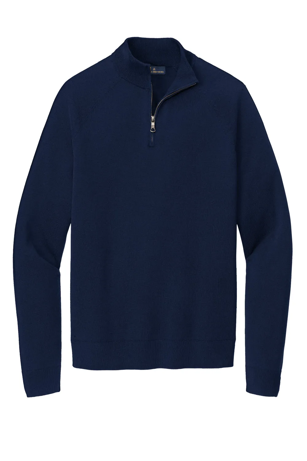 Brooks Brothers Mens Long Sleeve 1/4 Zip Sweater - Navy Blue