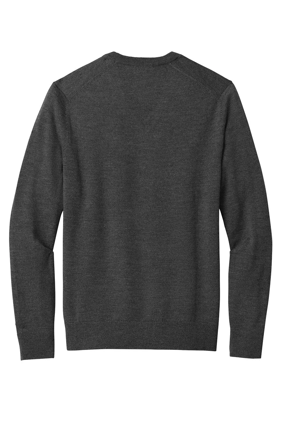 Brooks Brothers Mens Merino Long Sleeve V-Neck Sweater - Heather Windsor Grey