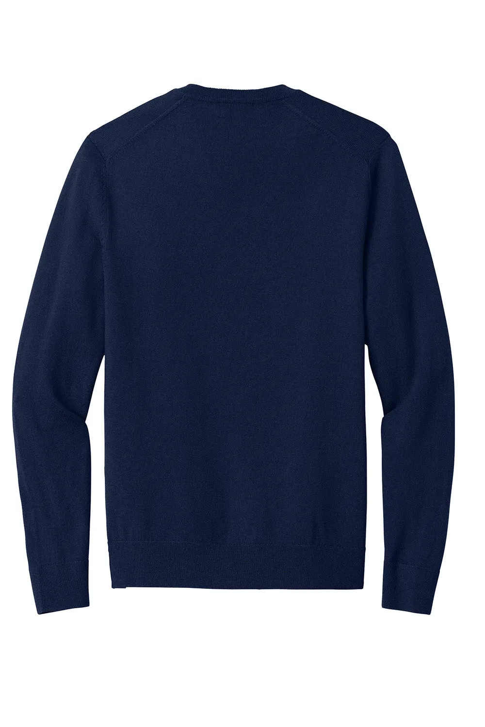 Brooks Brothers Mens Merino Long Sleeve V-Neck Sweater - Navy Blue Blazer