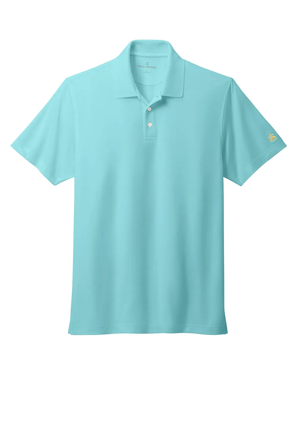 Brooks Brothers Mens Moisture Wicking Performance Mesh Pique Short Sleeve Polo Shirt - Soft Mint