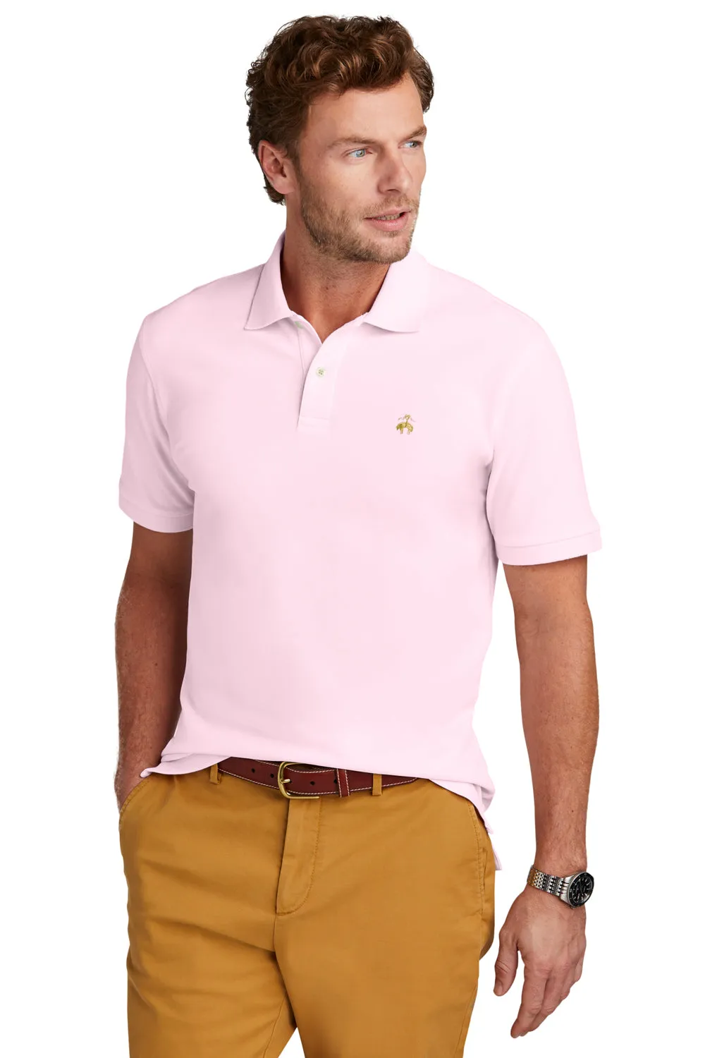 Brooks Brothers Mens Short Sleeve Polo Shirt - Pearl Pink