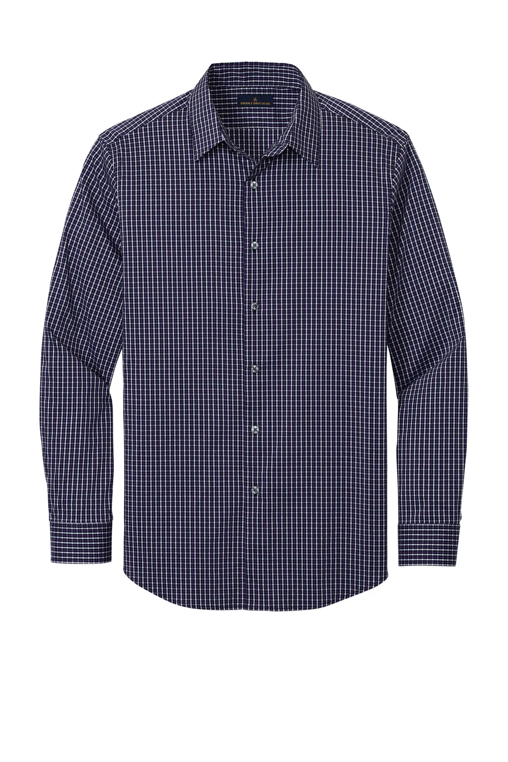 Brooks Brothers Mens Tech Stretch Long Sleeve Button Down Shirt - Navy Blue