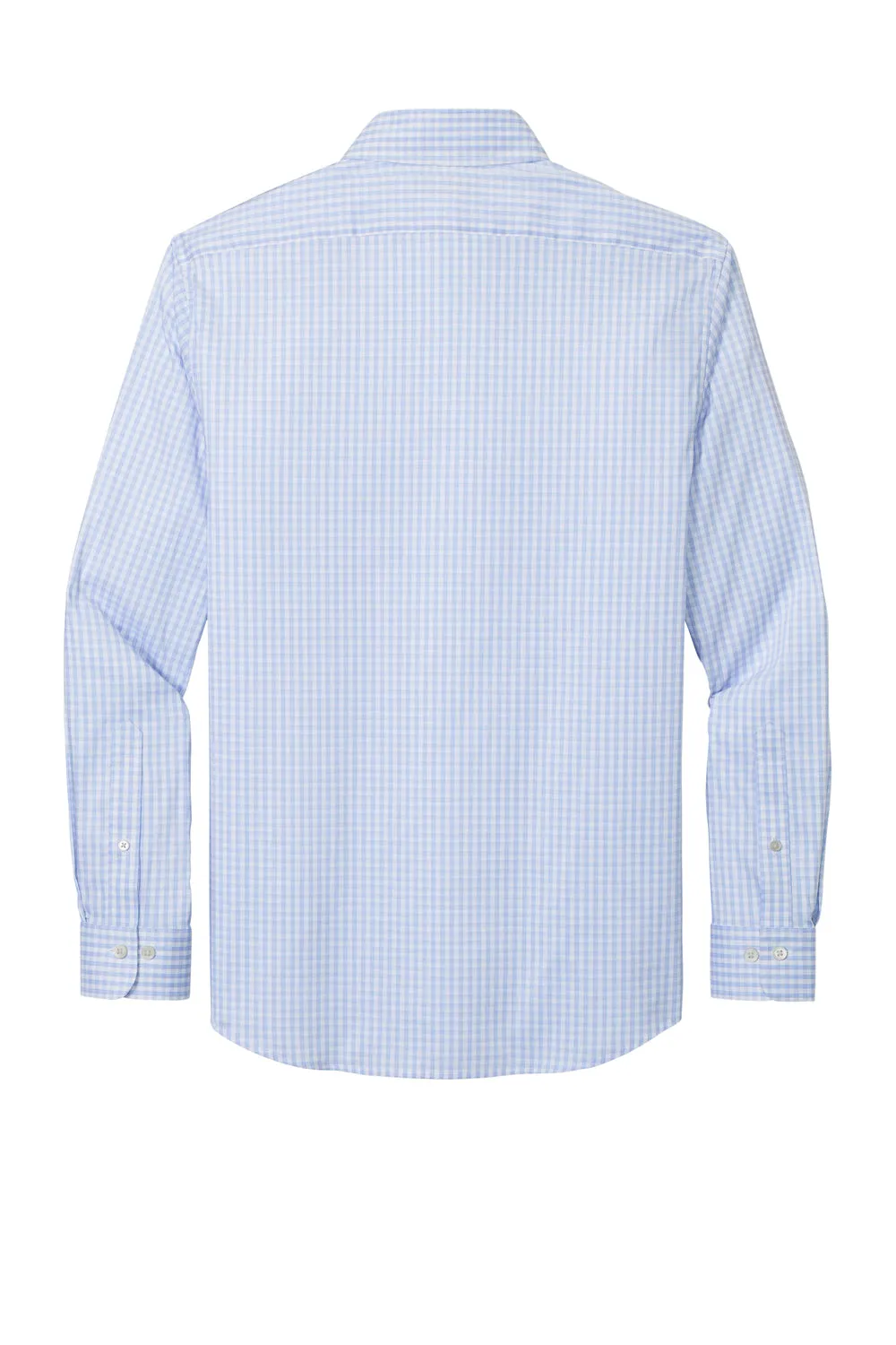 Brooks Brothers Mens Tech Stretch Long Sleeve Button Down Shirt - Newport Blue/Pearl Pink
