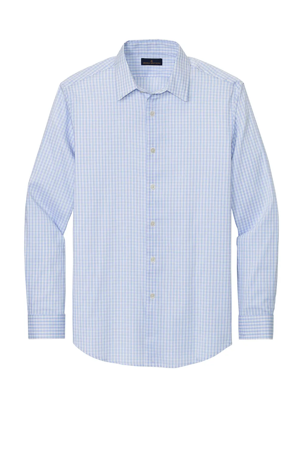 Brooks Brothers Mens Tech Stretch Long Sleeve Button Down Shirt - Newport Blue/Pearl Pink