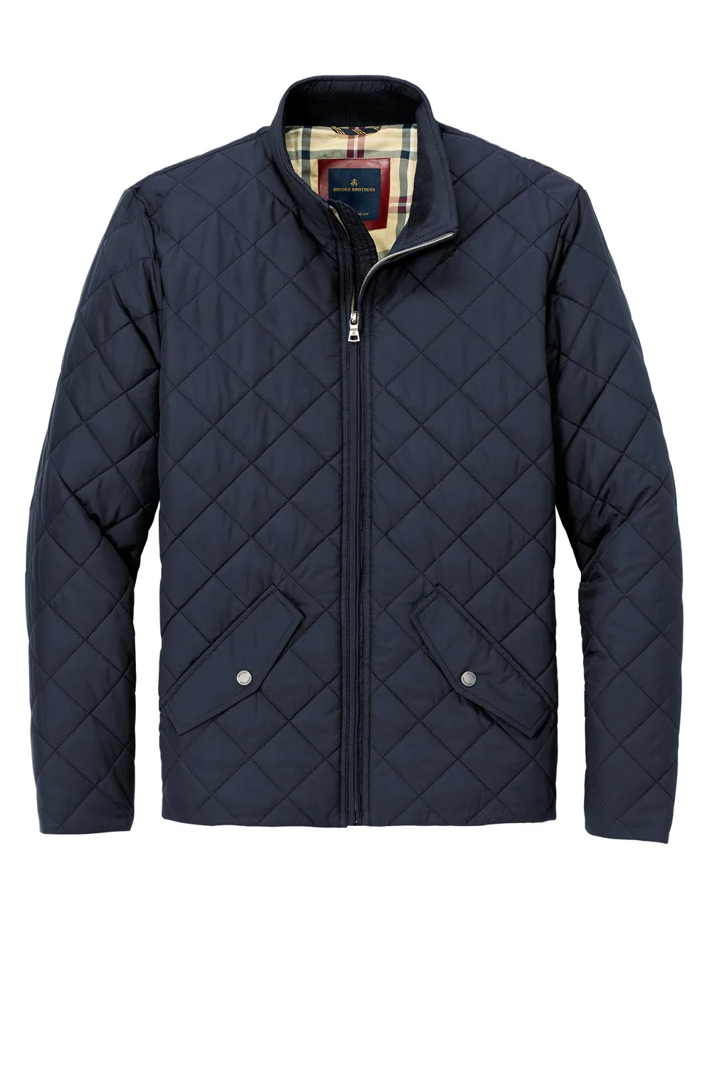 Brooks Brothers Mens Water Resistant Quilted Full Zip Jacket - Night Navy Blue
