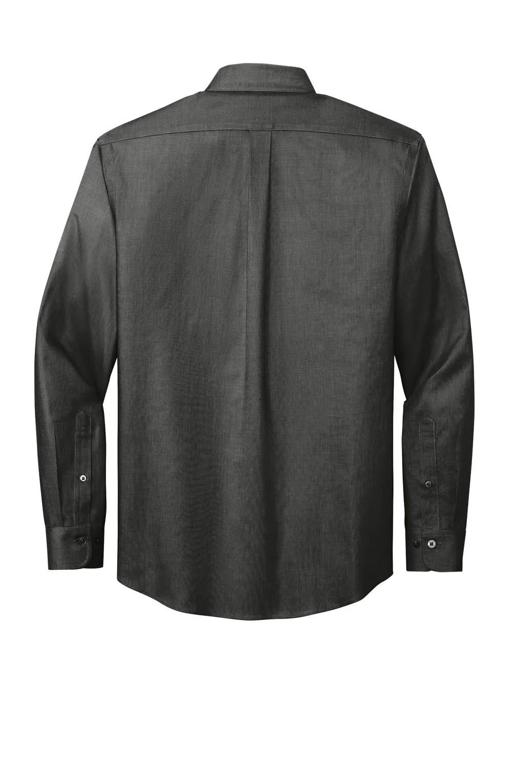 Brooks Brothers Mens Wrinkle Resistant Nailhead Long Sleeve Button Down Shirt w/ Pocket - Deep Black