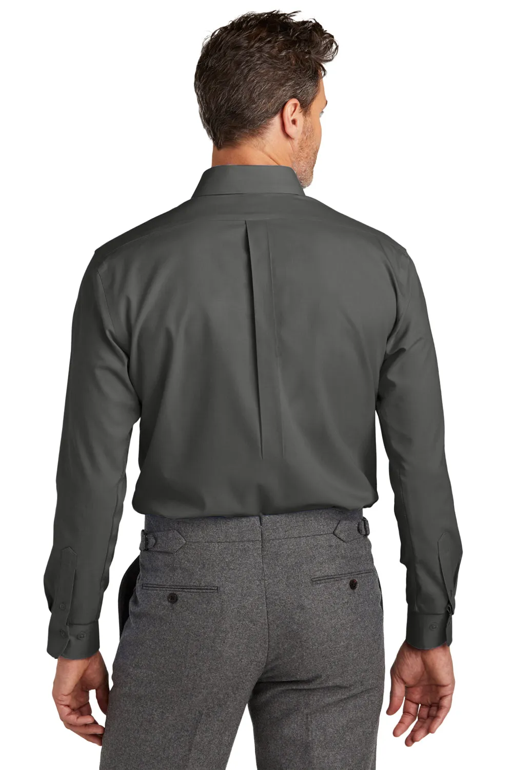 Brooks Brothers Mens Wrinkle Resistant Nailhead Long Sleeve Button Down Shirt w/ Pocket - Deep Black