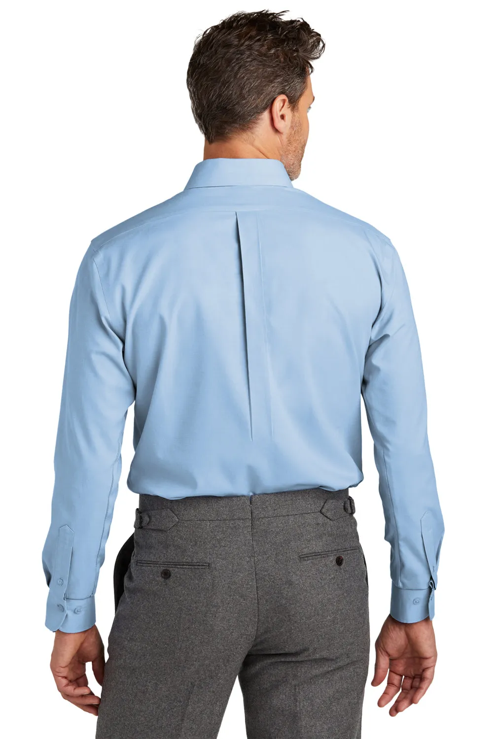 Brooks Brothers Mens Wrinkle Resistant Nailhead Long Sleeve Button Down Shirt w/ Pocket - Newport Blue