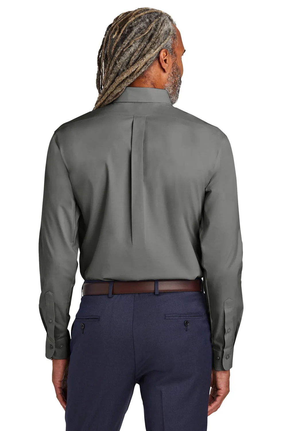 Brooks Brothers Mens Wrinkle Resistant Pinpoint Long Sleeve Button Down Shirt w/ Pocket - Deep Black