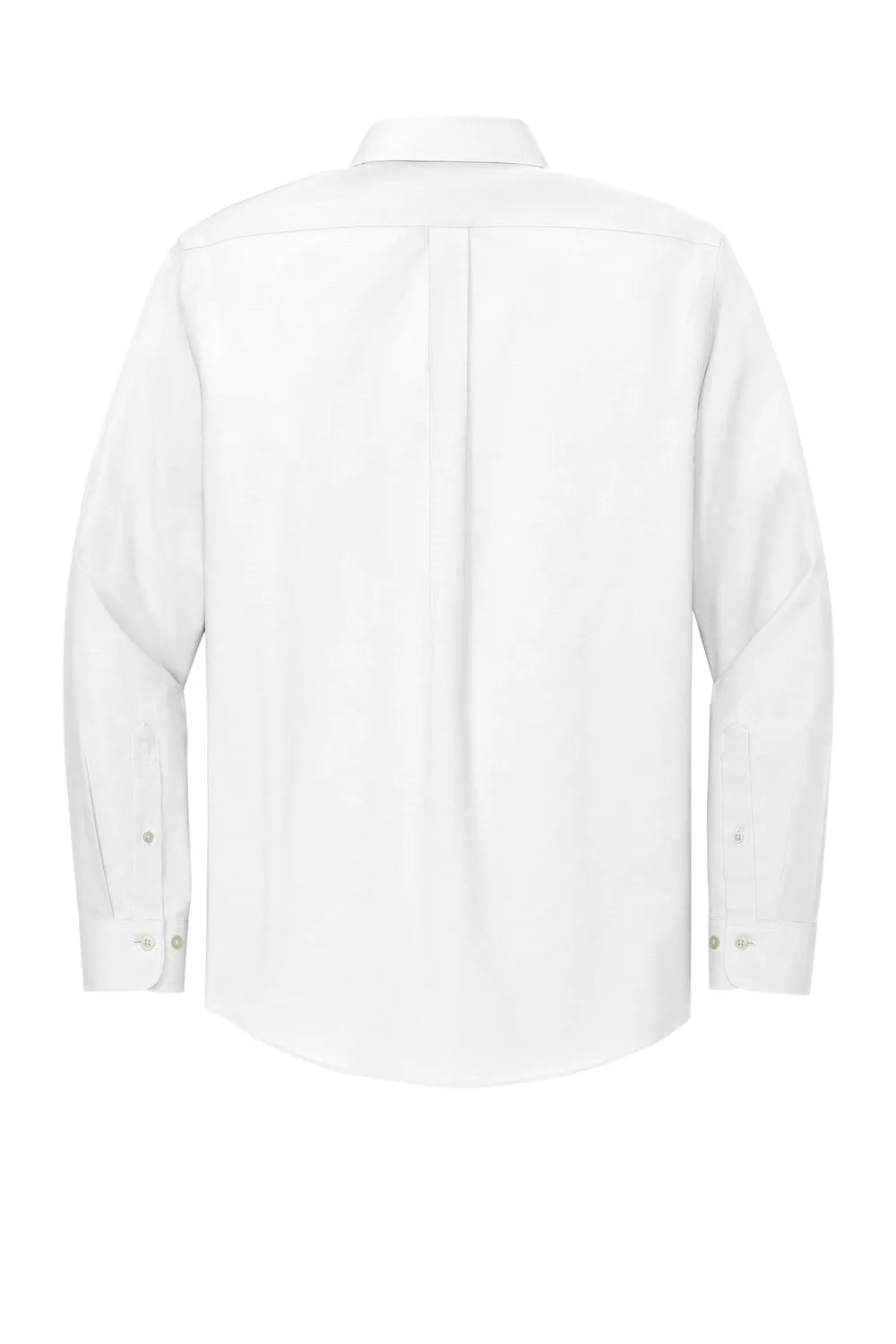 Brooks Brothers Mens Wrinkle Resistant Pinpoint Long Sleeve Button Down Shirt w/ Pocket - White