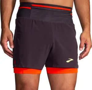 Brooks High Point 2.0 2 In 1 Mens Running Shorts - Grey men's shorts for summer activities and lounging
