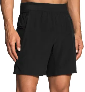 Brooks Sherpa 7 Inch Mens 2 In 1 Running Shorts - Black men's shorts for summer activities and lounging