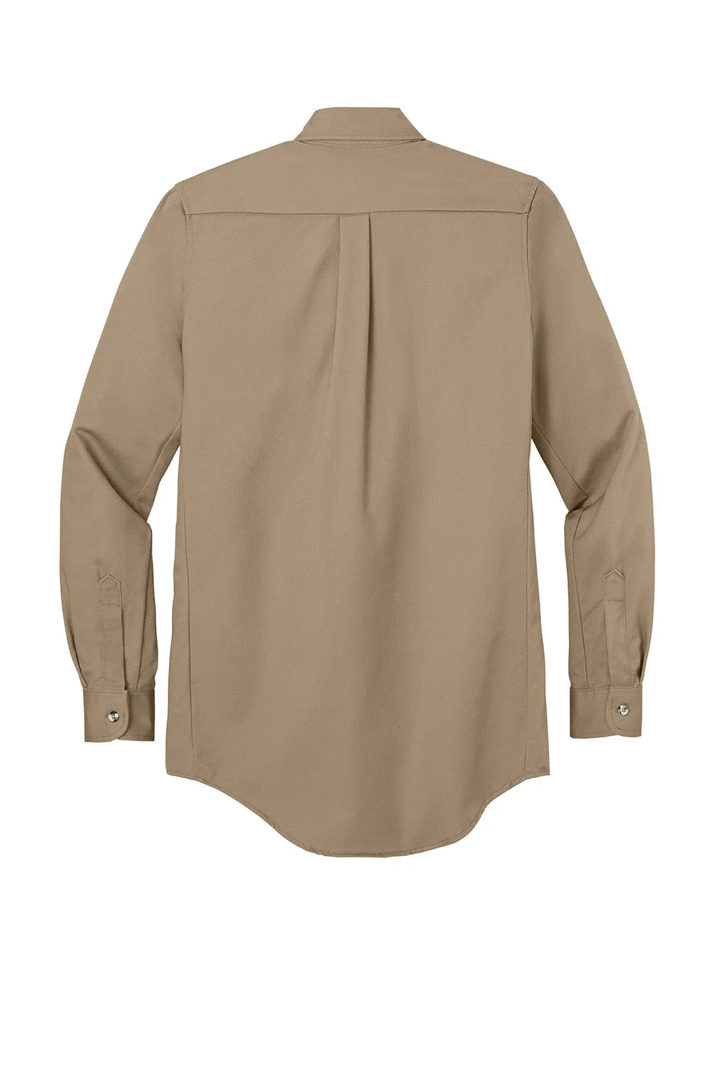 Bulwark Mens EXCEL FR ComforTouch Long Sleeve Button Down Shirt w/ Double Pockets - Khaki Brown
