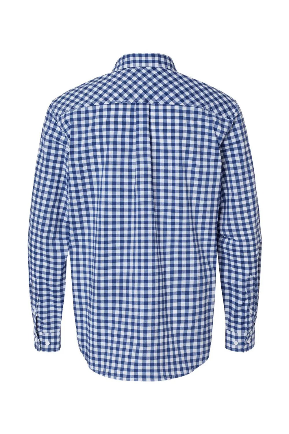 Burnside Mens Burn Long Sleeve Button Down Shirt - Navy Blue/White Gingham